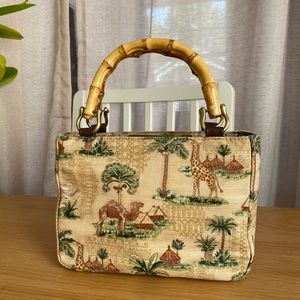 Y2K Jungle Bag with Bamboo Handles